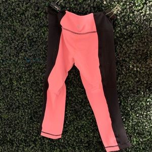 lululemon black and peach leggings